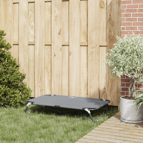 Cama Plegable para Perros Gris Claro De Metal. Tela M 4