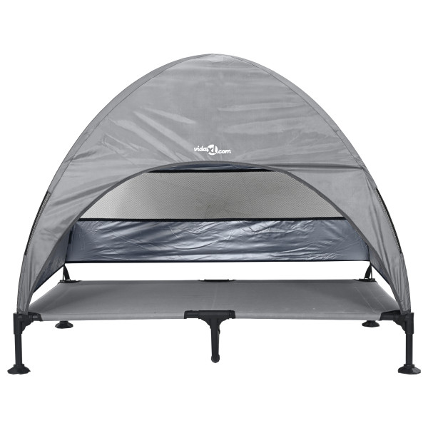 Cama Elevada para Cães com Teto Removível Cinzento Claro XL Aço M 5
