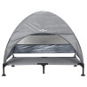 Cama Elevada para Perros con Techo Quita y Pon Gris Claro XL Acero 5