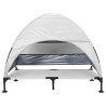 Cama Elevada para Perros con Techo Removible Gris Plateado XL Acero 5