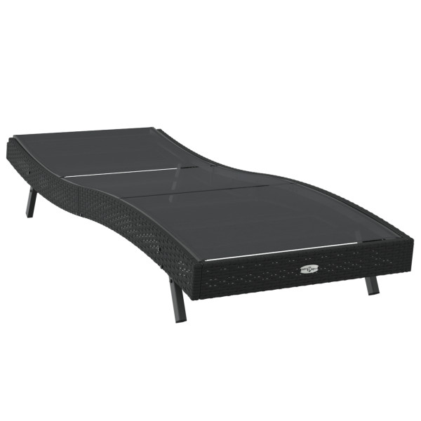 Espreguiçadeira Preta da em Rattan Sintético e Textilene M 5