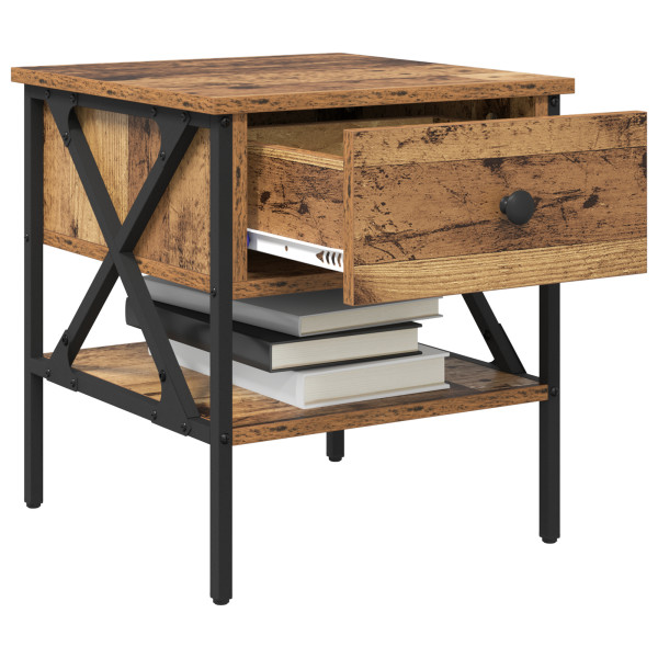 Mesas de Noche 2 pcs Madera Vieja 40x42x45 cm Madera Ingienerizada M 3