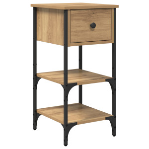 Armario de Noche de Rojo Artesanal 34x36x70 cm de Madera Engineered H