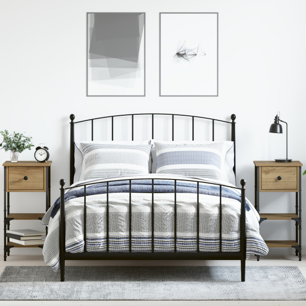 Mesitas de Noche 2 pcs Roble Artesanal 34x36x70 cm Madera Ingenierizada D