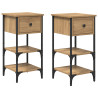 Mesitas de Noche 2 pcs Roble Artesanal 34x36x70 cm Madera Ingenierizada 4