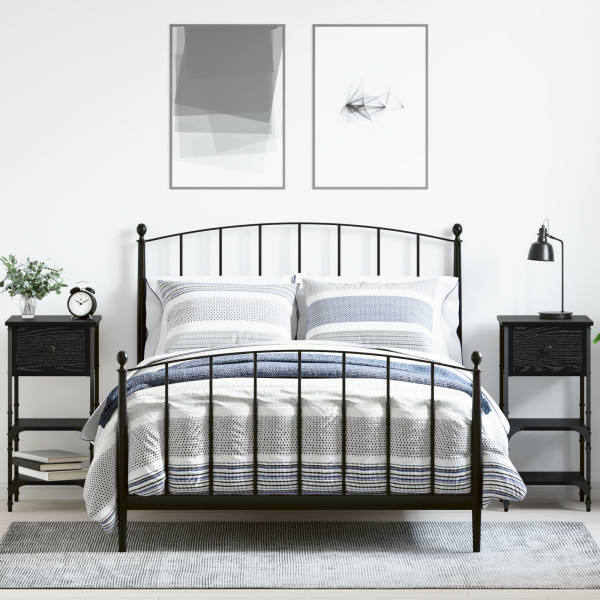 Mesas de Noche 2 pcs Roble Negro 34x36x70 cm Madera Maciza D