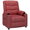 Sillón reclinable eléctrico de cuero sintético rojo tinto 3