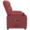 Sillón reclinable eléctrico de cuero sintético rojo tinto 5