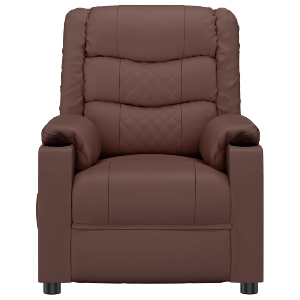 Poltrona de massagens elétrica couro artificial castanho M 4