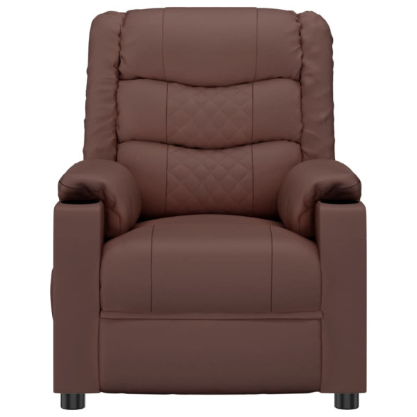 Sillón reclinable eléctrico de cuero sintético marrón M 4