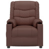 Sillón reclinable eléctrico de cuero sintético marrón 4