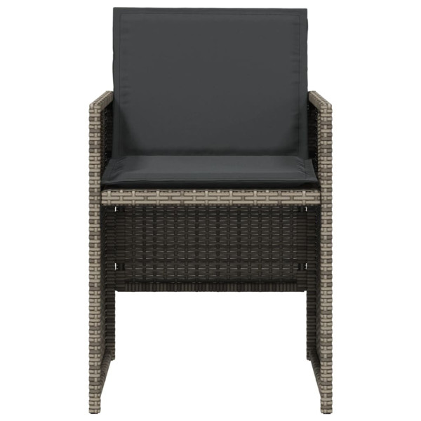 Sillones de jardín con cojines 4 uds ratán sintético gris M 5