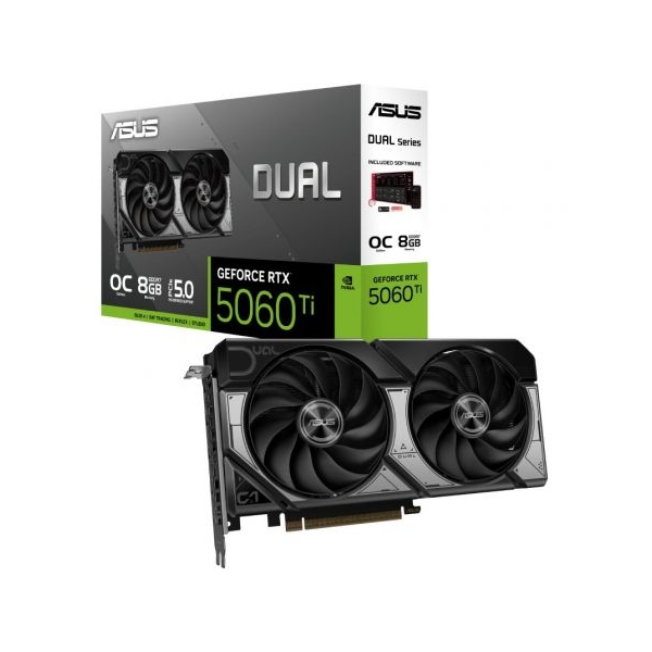 Tarjeta gráfica Asus dual geforce RTX 5060 ti oc 8GB GDDR7 negro D