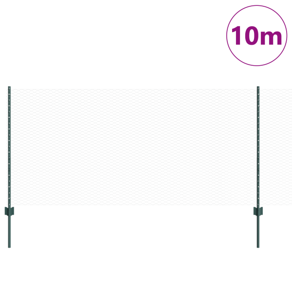 Postes de Cerca  5 pcs Canal U Verde 100 cm Aço M 5
