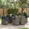Set de 7 Piezas de Comedor de Jardín Poliratán Gris 5