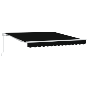 Toldo Manual Retráctil  Negro 350x250 cm. Tela de Reemplazo para Toldo  de 3.5x2.5 m Marco Negro H