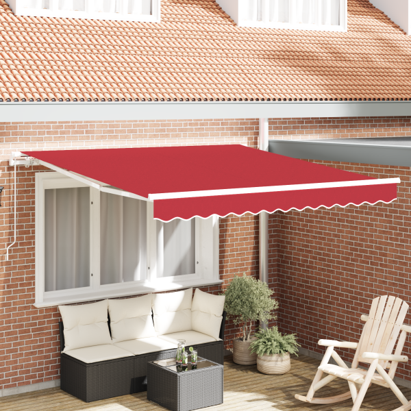 Toldo Retráctil Manual Rojo 350x250 cm D
