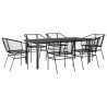Juego de comedor jardín 7 piezas ratán sintético negro 2