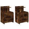 Mesitas de noche 2 unidades con 2 cajones roble ahumado 40x36.5x62 cm 2