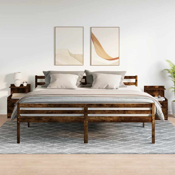 Mesas de cabeceira 2 peças com 2 gavetas carvalho fumado 40x36.5x62 cm M 3