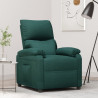 Sillón reclinable de tela verde oscuro 1