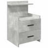 Mesa de cabeceira com 2 gavetas cinza concreto 40x36.5x62 cm 2