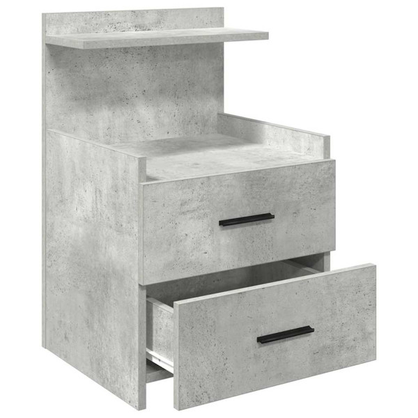 Mesa de cabeceira com 2 gavetas cinza concreto 40x36.5x62 cm M 5