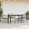 Conjunto de jantar jardim 5 peças vidro vime PE preto 5