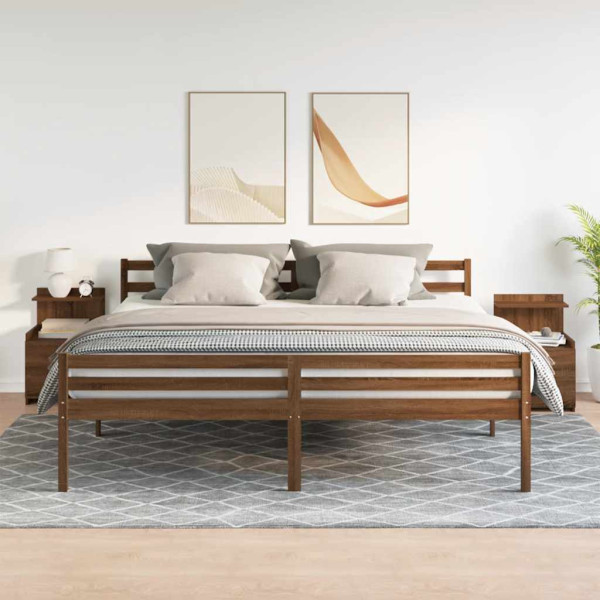 Mesas de cabeceira 2 peças com 2 gavetas carvalho castanho 40x36.5x62 cm M 3