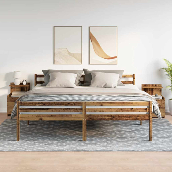 Mesas de cabeceira 2 peças com 2 gavetas madeira antiga 40x36.5x62 cm M 3