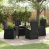 Cadeiras de Jardim Reclináveis 5 pcs Preto 140 x 70 x 73 cm 1