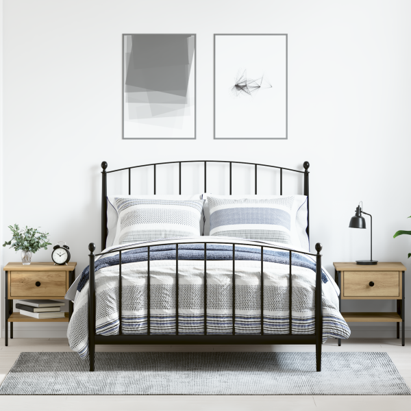 mesaXL Mesas de Noche 2 pcs de Roble Artesanal 40x42x45 cm Madera Ingenierizada D