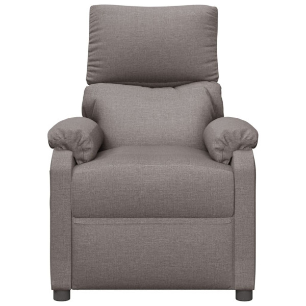 Sillón reclinable de tela gris taupe M 3