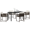 Set de Comedor de Jardín de 5 Piezas con Cojines Marrón Poliratán 3