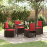 Set de Comedor de Jardín de 5 Piezas Rattan PE Marrón 1