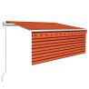 Toldo retrátil automático com estore 3.5x2.5 m laranja/castanho 2