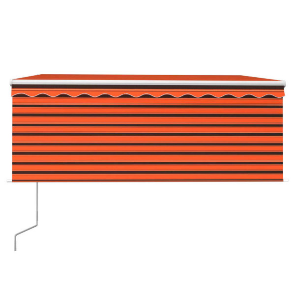 Toldo retrátil automático com estore 3.5x2.5 m laranja/castanho M 3