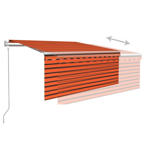 Toldo retráctil automático con persiana naranja/marrón 3.5x2.5m M 4