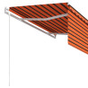 Toldo retráctil automático con persiana naranja/marrón 3.5x2.5m 5