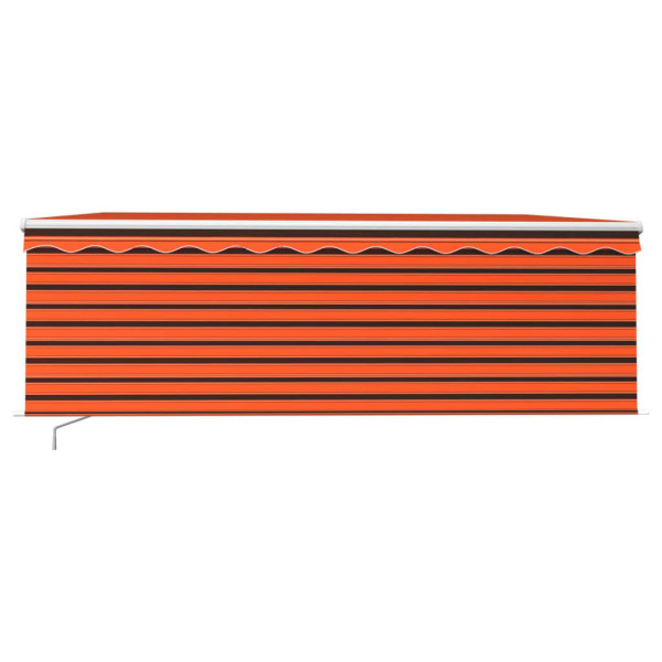 Toldo retráctil manual con persiana naranja y marrón 4.5x3 m M 3