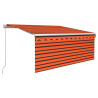 Toldo retrátil manual com estore/LED 3x2.5 m laranja e castanho 2