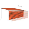 Toldo retráctil manual con persiana y LED naranja/marrón 3x2.5m 4