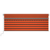 Toldo retrátil manual com estore/LED 4.5x3 m laranja/castanho 3