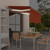 Toldo retrátil manual com estore/LED 3x2.5 m laranja e castanho 1