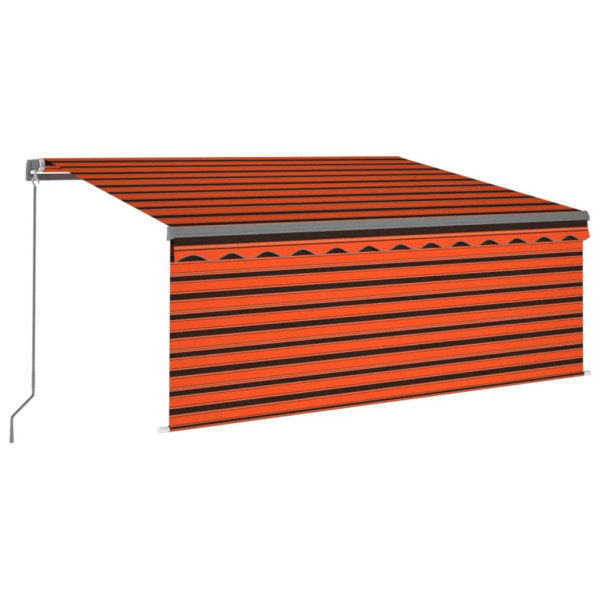 Toldo retrátil manual com estore/LED 3x2.5 m laranja e castanho M 2
