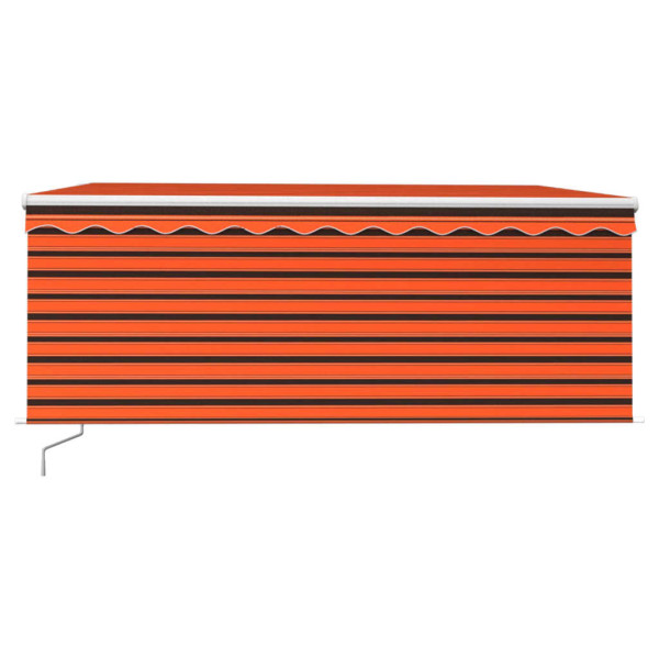 Toldo retráctil manual con persiana naranja y marrón 3.5x2.5 m M 3