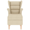 Sillón con taburete reposapiés de tela crema 4