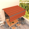 Toldo retrátil automático com estore 4.5x3 m laranja/castanho 1