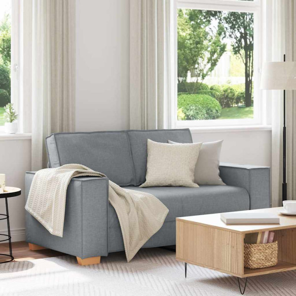 Sofá de 2 plazas  de tela gris claro. 120 cm D