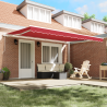 Toldo Retráctil Automático Rojo 450x350 cm. Tela de Repuesto para Toldo  para Marco de 4.5x3.5 m Rojo 3